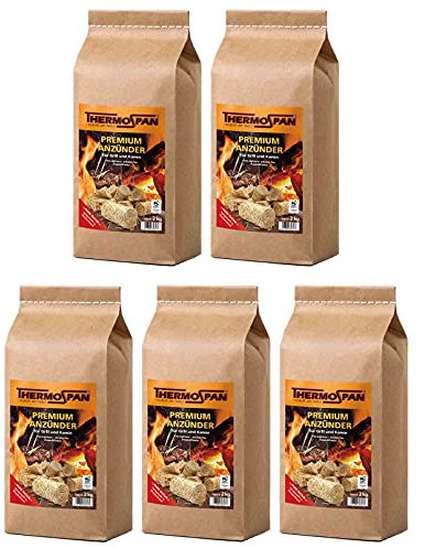 Thermospan Premium Öko Anzündwolle Kaminanzünder Grillanzünder umweltfreundliche Papierverpackung PEFC-Zertifizierung (10 KG)