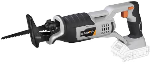 Batavia Säbelsäge 18V - Inkl. 2.0 Ah Akku / 2.4 Ah Ladegerät - Geeignet für alle Arten von Materialien wie Holz, Kunststoff, Metallrohre, Metall, Stein und PVC. - Maxxpack