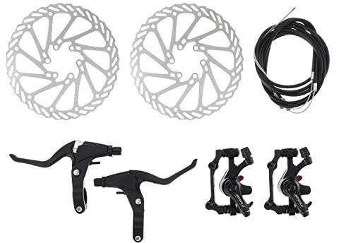 Bike Disc Brake Kit, Aluminum Front and Rear Caliper, Brake Lever Bike Disc Brake Kit Rear Caliper Lever Shifter Cable Disc Brake Rotor Derailleur Cable for Bike