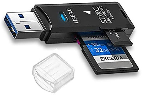 SD Card Reader USB 3.0, Memory Card Reader for Laptop, SD/Micro SD/TF/SDHC/SDXC/MMC Compatible With Windows/OS/Camera/PC/USB Stick
