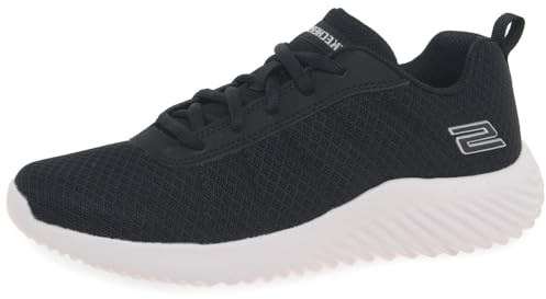 Skechers Boy's Bounder Baronik Sneakers, Black Textile / Synthetic / White & Royal Tri, 12 UK Child