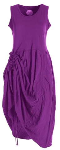 Vishes - Alternative Bekleidung - verstellbares Damen Kleid lang kurzes Sommerkleid Damen Kleider lila 46
