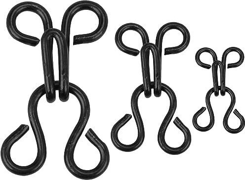 30 Sets BH Haken,Haken und ösen zum Annähen,Haken Verschluss,Hakenverschluss Kleidung,Nähen Haken und Augen Verschluss,für BH,Kleidung,Hosen und Röcken,3 Größen (Schwarz)