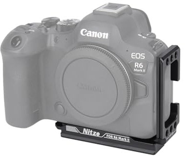 Nitze L Staffa Piastra, R6 II L Bracket per Fotocamera Canon R6 Mark II/R6, L Plate con Piastre Arca Swiss a Sgancio Rapido per Riprese Orizzontali e Verticali - T-C05A