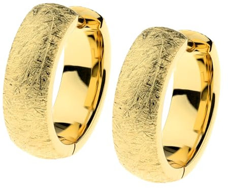 Ernstes Design Creolen evia Ohrringe E661 gekratzt vergoldet 16 mm Edelstahl