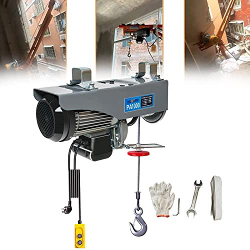 NOALED Mini paranco Elettrico, Piccola Gru Domestica 220 V, verricello Elettrico con Telecomando e Freno Automatico