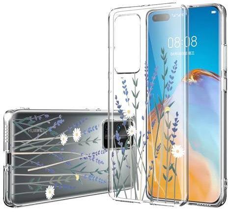 POUHYE Hülle für Huawei P40 Pro Handyhülle, Klare Flexible Silikon Stoßfest Cover, 1,5 mm Dicke Stoßdämpfung Huawei P40 Pro Schutzhülle [Nicht-Vergilbung] [Anti Slip] [Anti Scratch] Lavendel
