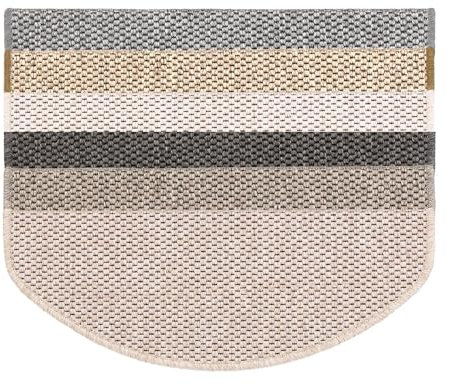 casa pura Stuffenmatten innen 15 Stück, habrund Selbstklebend in Sisal-Optik Treppenstuffen Matten Natur 65x23,5 cm Kalkuta