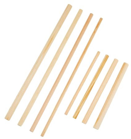SUPERFINDINGS 8 taille 18 pièces Demi Tiges de Cheville en Bois Tige en Bois Non Fini Artisanat Bâton en Demi Cercle Tige de Cheville Bâtons Dur pour L'Artisanat et la Fabrication de Bricolage