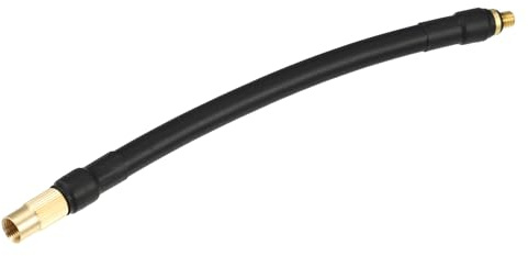Motoforti Adaptador De Manguera para Bomba Aire Negro 1Pc Neumáticos | Material Cobre Y Caucho, Longitud 20cm, Rosca M6×1.0, Compatible Con Coches, Motos, Bicis, Camiones Y Autocaravanas