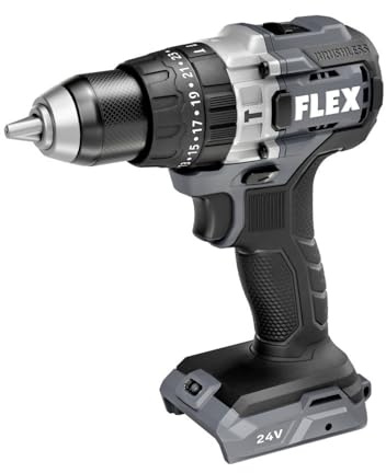 FLEX FX1251-Z taladro percutor de 2 velocidades, inalámbrico, 1/2 pulgadas, 750 en libras 2 velocidades, solo batería y cargador