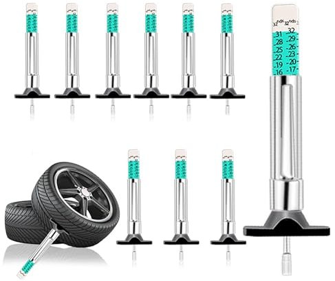 Tyre Tread Depth Gauge UK, 10 PCS Digital Tyre Depth Gauge Tyre Tread Depth Gauges Accurate Measurement Tools Car Accessories for Cars Trucks Motos, Range 0-25MM