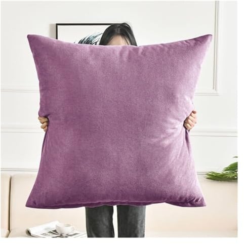 Sofa Kissenbezug 80x80 Kissenbezüge 70x70 Kissenhülle 60x60 Couch Dekokissen Bezug 50x50, Abnehmbare Kissenüberzug Und Atmungsaktiv Kopfkissenbezug Mit Reißverschluss ( Color : Purple , Size : 50x50cm