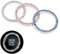 WeddHuis 3 Pcs Start Stop Knopf Deko Blau Rosa Strass Auto Ring Glitzer Aufkleber Kristall Schlüsselbund Zubehör für Wagen Motorrad Auto Zubehör Frauen Dekorationen