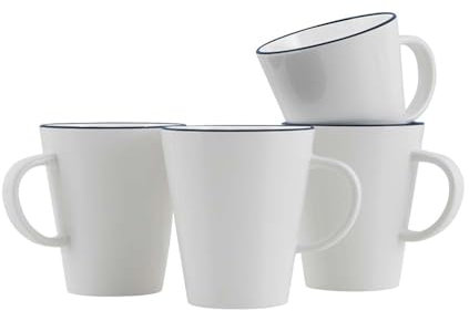 Gimex - Linea Line - Becher mit Henkel - Blau - 350 ml - 4 Stück