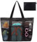 Charfia Strandtasche XXL Familie, Badetasche XXL Familie Strandtasche Badetasche Groß Beach Bag Shopper Strandtasche Damen, Faltbare Strandtasche mit Reißverschluss Strand Zubehör (Schwarz)