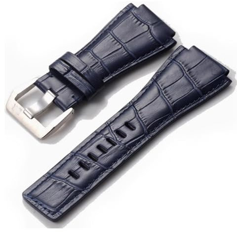 Uhrenarmband aus echtem Leder, 34 mm x 24 mm, kompatibel mit Bell Watch Strap Ross BR01 BR03, Armband, Uhrenzubehör E