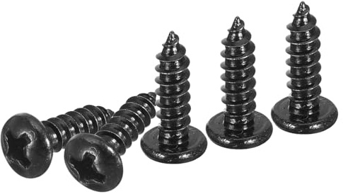 DTGN #6x1/2 Black Screws - 50Pack - 304 Stainless Steel Pan Head Phillips Sheet Metal Screw Self-tapping Screw Wood Screws