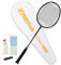 MBFISH Badmintonschläger-Set mit 1 Kohlefaser-Schläger, 3 Federbällen, 2 Ersatz-Griffbändern und 1 Badminton-Tasche, perfekt für Outdoor-Spiele und Fitnessstudio, 5U, Carbon-Schwarz, 1P