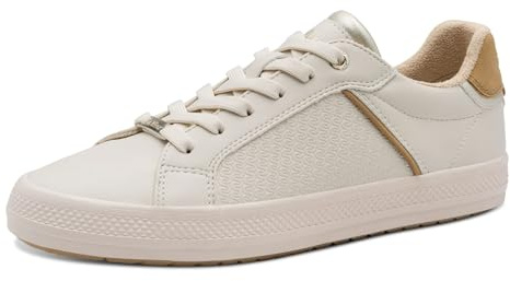 s.Oliver Damen Sneaker flach Leicht Bequem, Beige (Beige), 37 EU