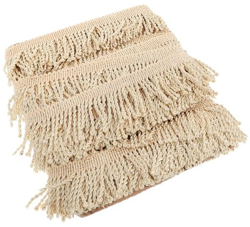 DOITOOL 1 Rolle Fransen Fransen Spitze Lametta-fransenbesatz Quastenbesatz Aus Seide Fransenbesatz Mit Quaste Basteln Quastenverkleidung Hochzeit Trimmen Ästhetisch Polyestergarn Golden