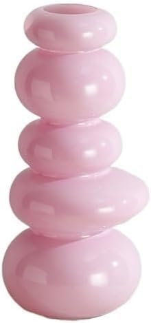 ZHENGYUSW Jarrón para sala de estar, luz de alta gama, jarrón de guijarros de lujo, decoración de sala de estar (rosa)