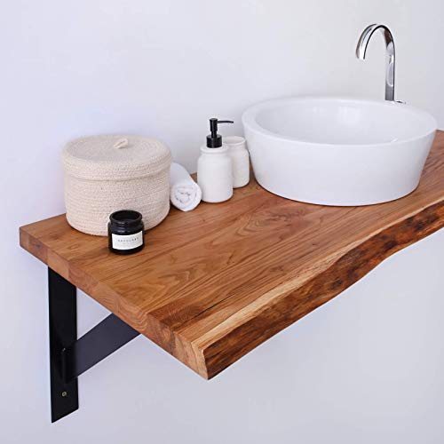 BestLoft Consola de baño de Madera Maciza 40mm Encimera para Armario Tocador Roble Mesa Superficie Armario de Suelo (60 x 45-50 cm)