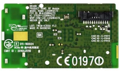 Módulo Wi-Fi EAT63377302 TWCM-K305D MT7662TU LGSBWAC72 BEJLGSBWAC72 2703H-LGSBWAC72, Compatible con el Adaptador Wi-Fi inalámbrico for televisores LG.
