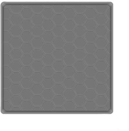 60x60cm Silicone Drip Pan Refrigerator Mat for Cleaning and Protection (Grey)