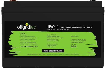 Offgridtec LiFePO4 Akku 12/100 12,8V 100Ah mit BMS und Heizmatte 1280Wh