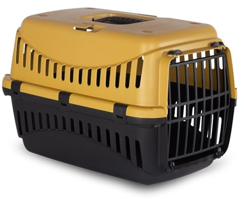 URBNLIVING Plastic Pet Carrier for Dogs & Cats - Durable & Lightweight Travel Crate with Secure Lock & Ventilation - Easy Clean Kennel for Puppies, Kittens & Small Pets - 2