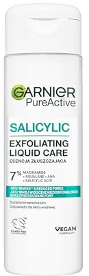 Garnier Essence exfoliante salicylique pure active, 7% niacinamide + squalane + acide AHA + acide salicylique, convient aux peaux sensibles - 120 ml
