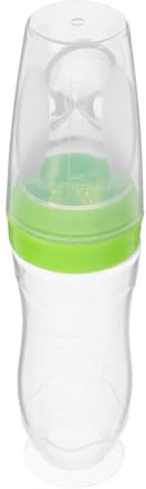Kisangel 120 Ml Silikon Quetschflasche Mit Saugnapf Babynahrungsspender Für Reispaste Sichere Fütterung Grün Flasche Für Kleinkinder Und Babyfütterung