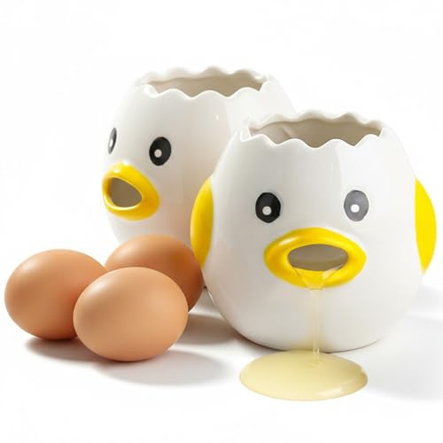 Küchen-Ei-Trenner, Eigelb-Trenner, 2er-Pack Eier, süßes Küken-Eigelb, Küchenhelfer und Backwerkzeug zum einfachen Filtern (gelb)