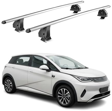 OMAC Dachträger für BMW 1er F40 2019-2024 Aluminium 2 Stangen Silber | TÜV/DIN 75302:2019 geprüft, Abschließbar, bis 75 kg Traglast, T-Nut-Befestigung, Querträger, Grundträger