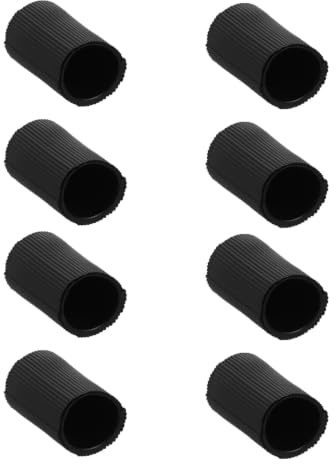 FRCOLOR Rubber Leg Caps for Double Keyboard Stand, 8Pcs Non-Slip Covers | Scratch-resistant Floor Protectors, Black round Feet Covers, for Electronic Keyboard Stands and Digital Piano Stands