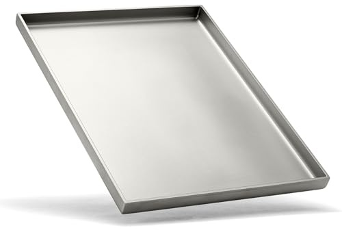 BeHe BBQ Serie Plancha Edelstahl 4 mm – Grillplatte Edelstahl auslaufsicher, BBQ Grillplatte für Grill, 30x40 cm für Burger, Gemüse & Fisch, glasperlgestrahlt