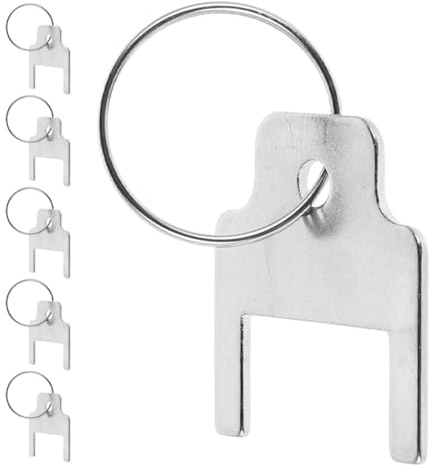 MOBUTOFU Paper Towel Dispenser Key Replacement 6Pcs Stainless Steel Keys with Rings for Napkin and Toilet Paper Dispensers for Washrooms