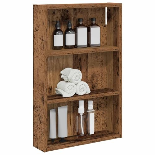 vidaXL Badezimmer-Wandschrank Altholz 40 x 10 x 60,5 cm Holzwerkstoff