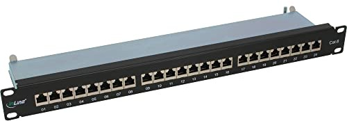 InLine 76224S Patchfeld Cat.6 24-fach, 48,26cm (19), 1HE, schwarz, RAL9005