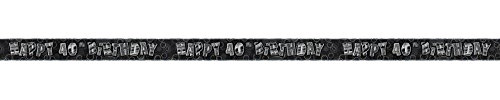 Unique Party 90135 - 12ft Foil Glitz Black 40th Birthday Banner