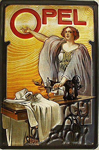 Opel Nähmaschine Blechschild, 20 x 30 cm