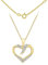 CARISSIMA Damen-Halskette mit Anhänger Diamant offen Herz Anhänger auf Einstellbare 16/18 Panzerkette 9 Karat 375 Gelbgold