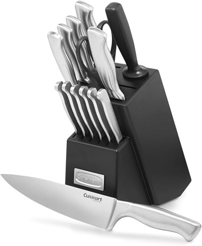 CUISINART C77SS-15PK Lot de 15 Couteaux Ultra tranchants avec Lames en Acier pour Une Coupe précise, légers, durables et lavables au Lave-Vaisselle