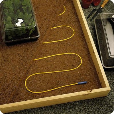 Elixir Gardens 12 Meter Soil Warming Cable & Thermostat for Greenhouse Propagators, Heated Planting Beds & Seed Trays