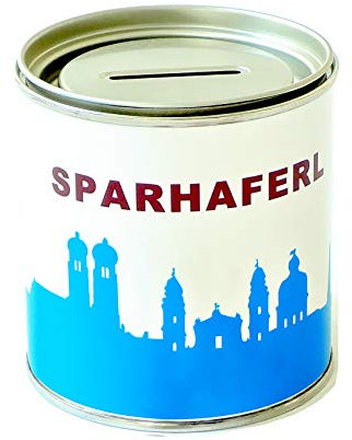 44spaces Spardose München Sparhaferl Geldgeschenke - Witzige Geschenkdose in Blau, Geld Scheine Schenken Geldgutschein Geld-Verpackung Trinkgeld Urlaubgeld Hochzeitsgeschenk