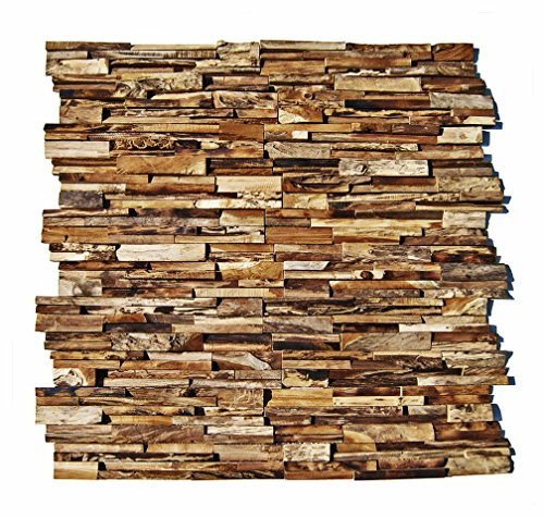 HO-M-003-1 Paneele Teakholz Holzfliesen Wand-Verblender Teak Holzwand - Fliesen Lager Verkauf Stein-Mosaik Herne NRW