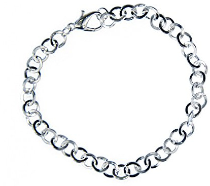 Miniblings Basisarmband Charm Armband rund flach versilbert Sammelarmband | Am Handgelenk getragen, gefertigt in Berlin, mit Mädchen