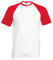 Fruit of the Loom Herren Baseball-T-Shirt, kurzärmelig, Größe L, Weiß / Rot