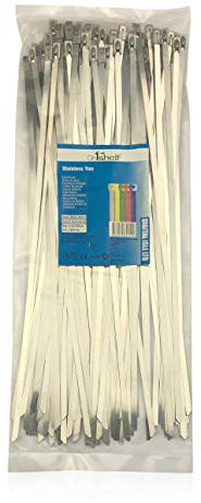 Jeu de 100 colliers de serrage en acier inoxydable SS304 très résistant - très long et très large 46mm x 800mm